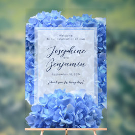 Bravest Blue Wedding Welkom Bloemenbord Acryl Bord