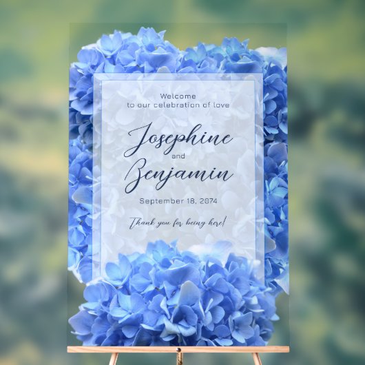 Bravest Blue Wedding Welkom Bloemenbord Acryl Bord (Neutraal)