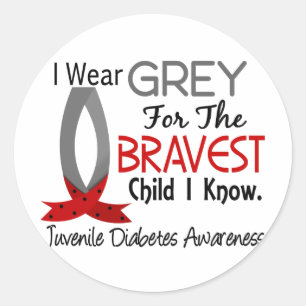Bravest Child I Know Juvenile Diabetes Ronde Sticker