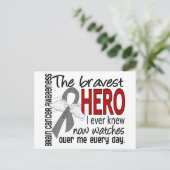 Bravest Hero I Ever Knew Brain Cancer Briefkaart (Staand voorkant)