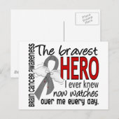 Bravest Hero I Ever Knew Brain Cancer Briefkaart (Voorkant / Achterkant)