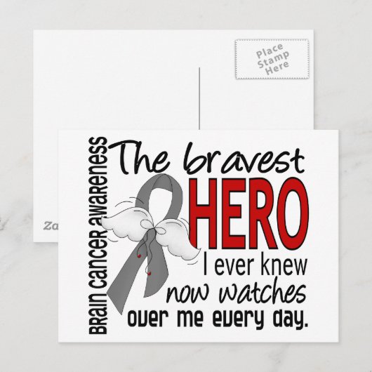 Bravest Hero I Ever Knew Brain Cancer Briefkaart (Voorkant / Achterkant)
