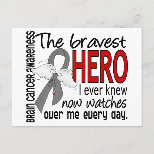 Bravest Hero I Ever Knew Brain Cancer Briefkaart (Voorkant)