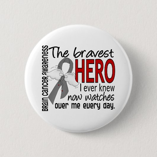 Bravest Hero I Ever Knew Brain Cancer Ronde Button 5,7 Cm (Voorkant)