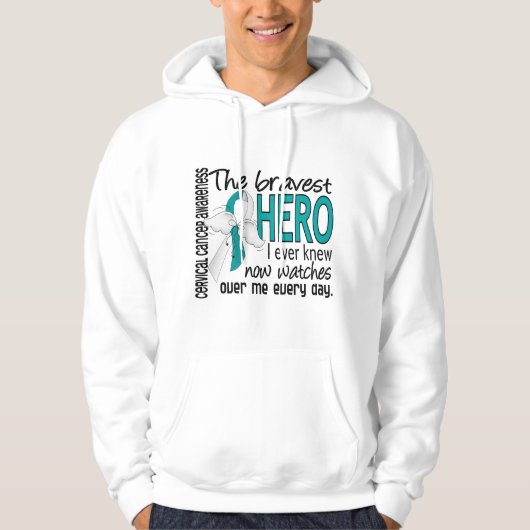 Bravest Hero I Ever Knew Cervical Cancer Hoodie (Voorkant)