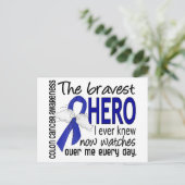 Bravest Hero I Ever Knew Colon Cancer Briefkaart (Staand voorkant)