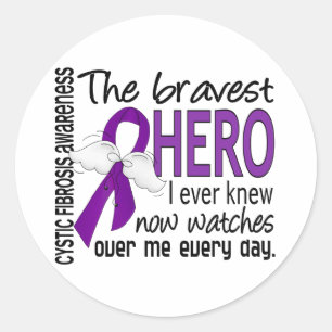 Bravest Hero I Ever Knew Cystic Fibrosis Ronde Sticker