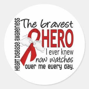Bravest Hero I Ever Knew Heart Disease Ronde Sticker