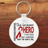 Bravest Hero I Ever Knew Heart Disease Sleutelhanger (Voorkant)
