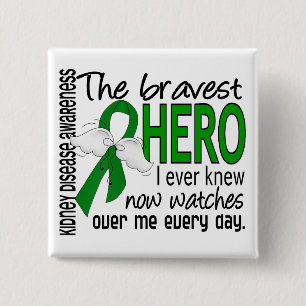 Bravest Hero I Ever Knew Kidney Disease Vierkante Button 5,1 Cm