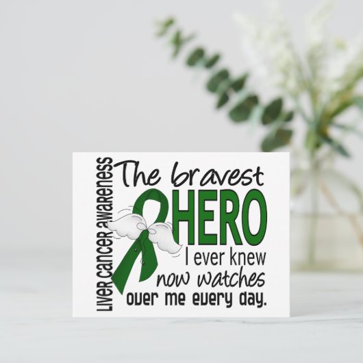 Bravest Hero I Ever Knew Liver Cancer Briefkaart (Staand voorkant)