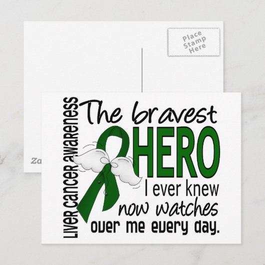 Bravest Hero I Ever Knew Liver Cancer Briefkaart (Voorkant / Achterkant)