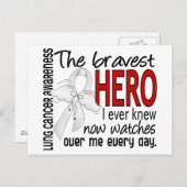 Bravest Hero I Ever Knew Lung Cancer Briefkaart (Voorkant / Achterkant)