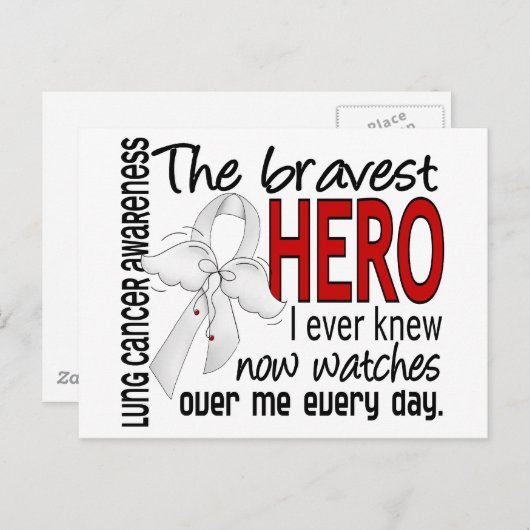 Bravest Hero I Ever Knew Lung Cancer Briefkaart (Voorkant / Achterkant)