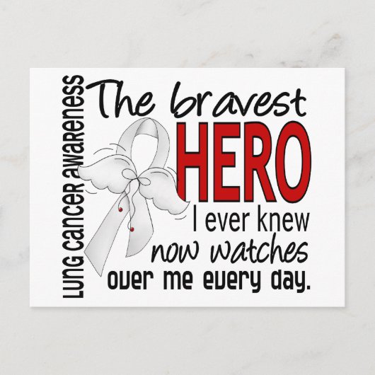 Bravest Hero I Ever Knew Lung Cancer Briefkaart (Voorkant)