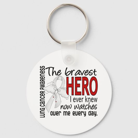 Bravest Hero I Ever Knew Lung Cancer Sleutelhanger (Voorkant)