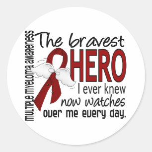 Bravest Hero I Ever Knew Multiple Myeloma Ronde Sticker