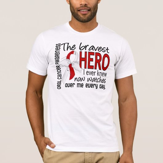 Bravest Hero I Ever Knew oral Cancer T-shirt (Voorkant)