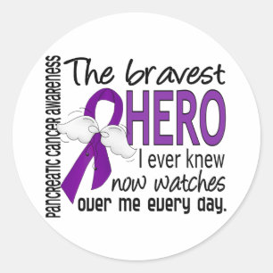 Bravest Hero I Ever Knew Pancreatic Cancer Ronde Sticker