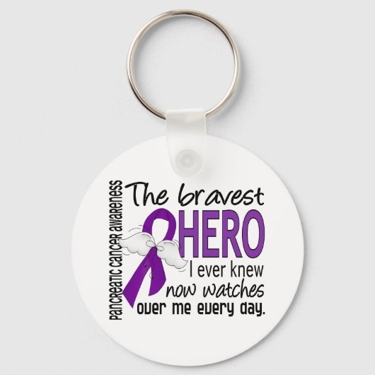 Bravest Hero I Ever Knew Pancreatic Cancer Sleutelhanger (Voorkant)