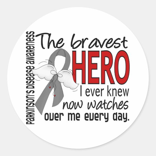 Bravest Hero I Ever Knew Parkinson's disease Ronde Sticker (Voorkant)