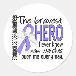 Bravest Hero I Ever Knew Stomach Cancer Ronde Sticker
