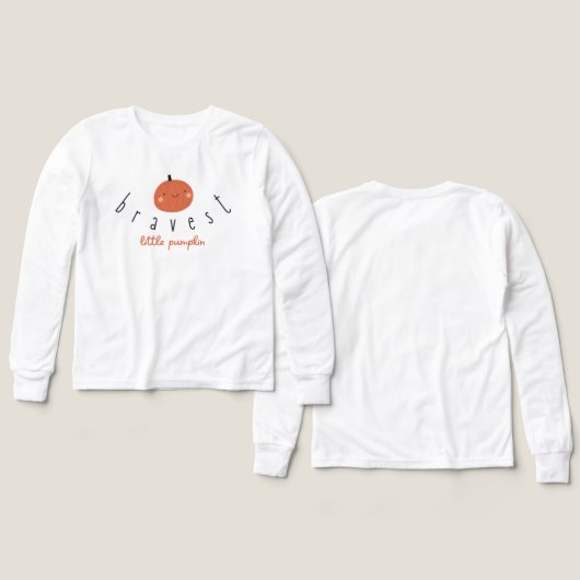 bravest little pumpkin Girls Long Sleeve T-Shirt  (Voorkant /achterkant)