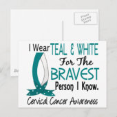 Bravest Person I Know Cervical Cancer Briefkaart (Voorkant / Achterkant)