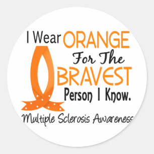 Bravest Person I know Multiple Sclerosis Ronde Sticker