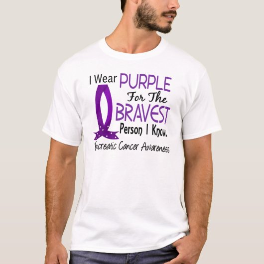 Bravest Person I Know Pancreatic Cancer T-shirt (Voorkant)