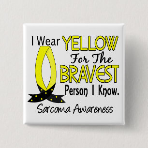 Bravest Person I Know Sarcoma Vierkante Button 5,1 Cm