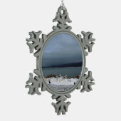 Braving het Storm samen Tin Sneeuwvlok Ornament (Links)