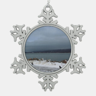 Braving het Storm samen Tin Sneeuwvlok Ornament