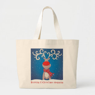 Braving it Kerstmis boodschappentas Grote Tote Bag