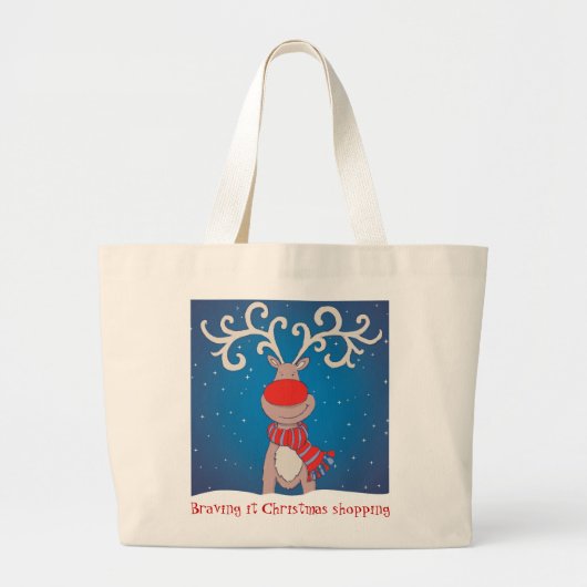 Braving it Kerstmis boodschappentas Grote Tote Bag (Voorkant)
