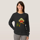 Braving the waters cute and  duck bird swimming le t-shirt (Voorkant volledig)