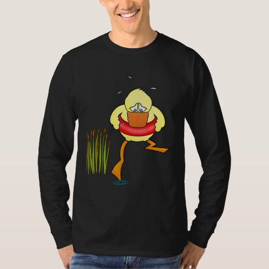 Braving the waters cute and  duck bird swimming le t-shirt (Voorkant)