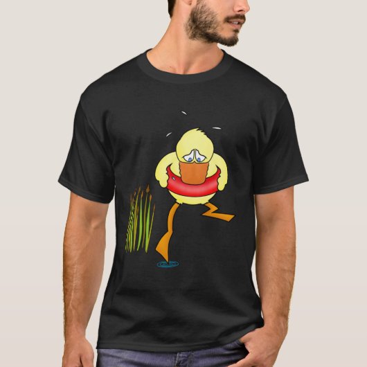 Braving the waters cute and  duck bird swimming le t-shirt (Voorkant)