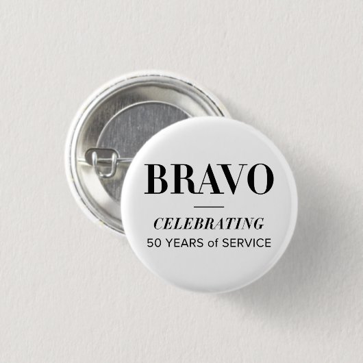 BRAVO 50e witte knop Ronde Button 3,2 Cm (Voorkant /achterkant)