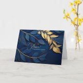 Bravo Afstuderen Navy Blue Botanical Kaart (Gele Bloem)