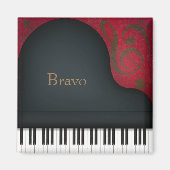 "Bravo" Black Grand Piano, geschikt voor kunstwerk Magneet (Voorkant)