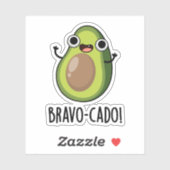 Bravo-cado Funny Avocado Pun Sticker (Vel)