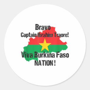 Bravo Captain Ibrahim Traore ! Viva Burkina Faso N Ronde Sticker