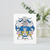Bravo Family Crest Briefkaart (Staand voorkant)