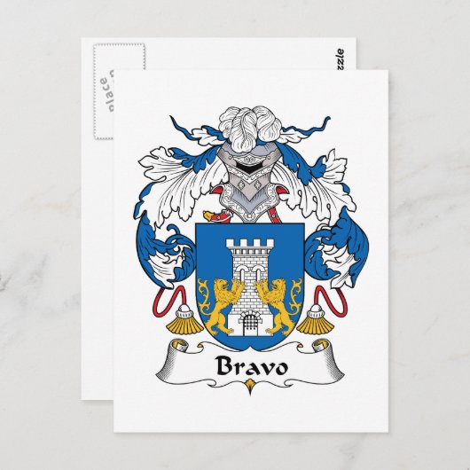 Bravo Family Crest Briefkaart (Voorkant / Achterkant)