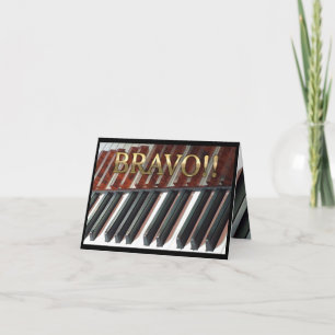 Bravo! gefeliciteerd opvouwbare pianokaart bedankkaart