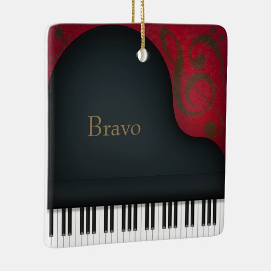 "Bravo" Grand Piano Charming Musical Keepomwille Keramisch Ornament (Rechts)