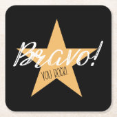 Bravo. Jij ROCK!" Kartonnen Onderzetters (Voorkant)