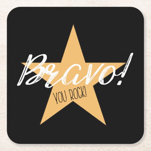 Bravo. Jij ROCK!" Kartonnen Onderzetters (Voorkant)