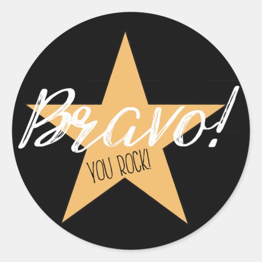 "BRAVO! JULLIE ROCK!" RONDE STICKER (Voorkant)